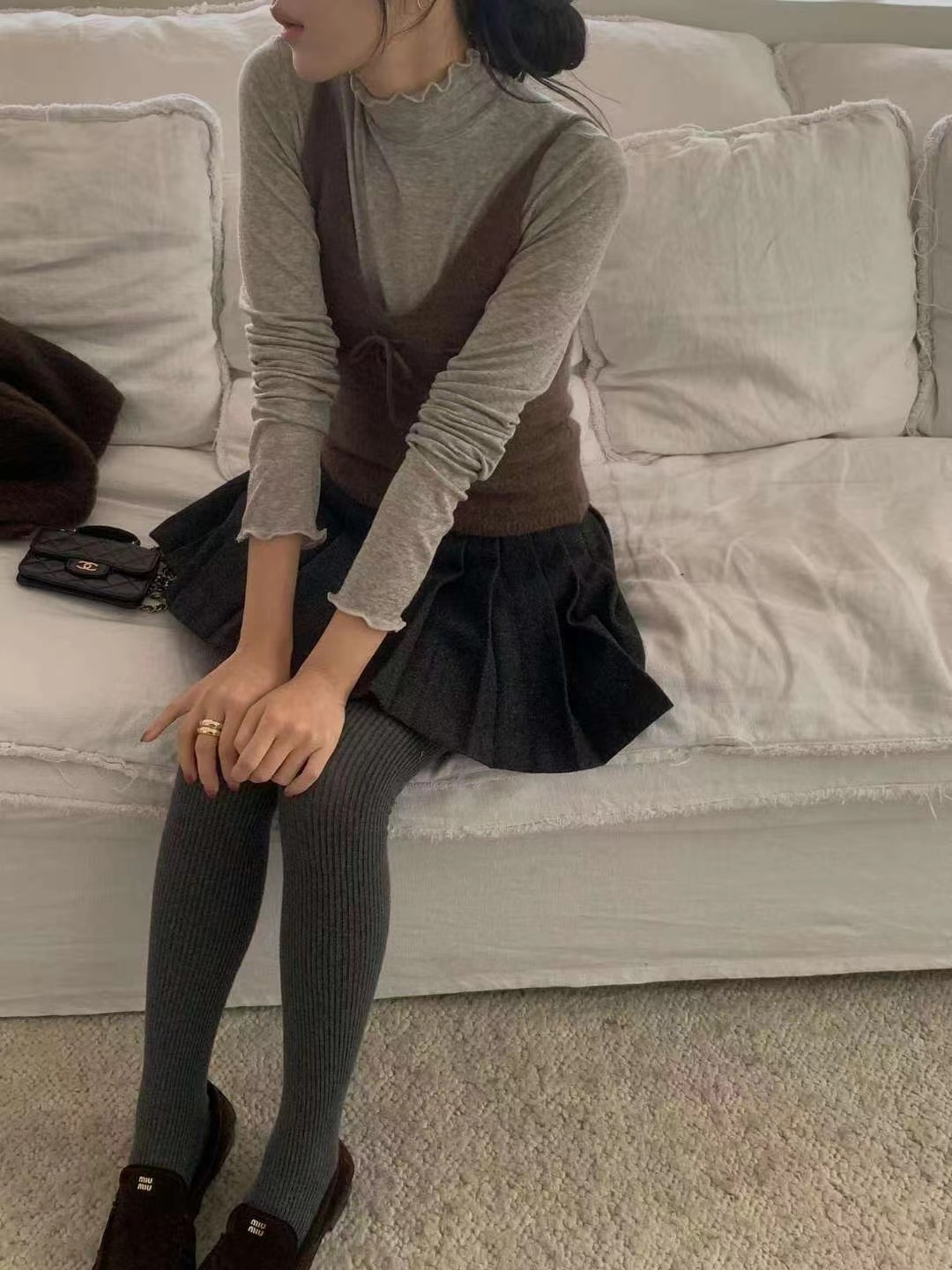 MIELLE-미엘르-OT東大門㊣代購女裝新款休閑時尚人氣長袖T恤MIELLE-미엘르-OT長袖T恤