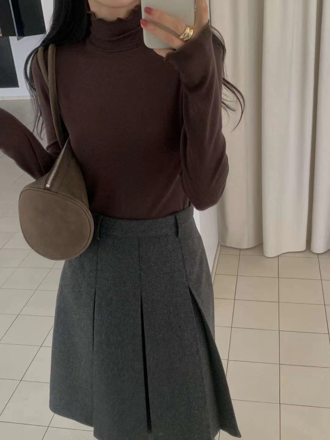 MIELLE-미엘르-OT東大門㊣代購女裝新款休閑時尚人氣長袖T恤MIELLE-미엘르-OT長袖T恤圖色1