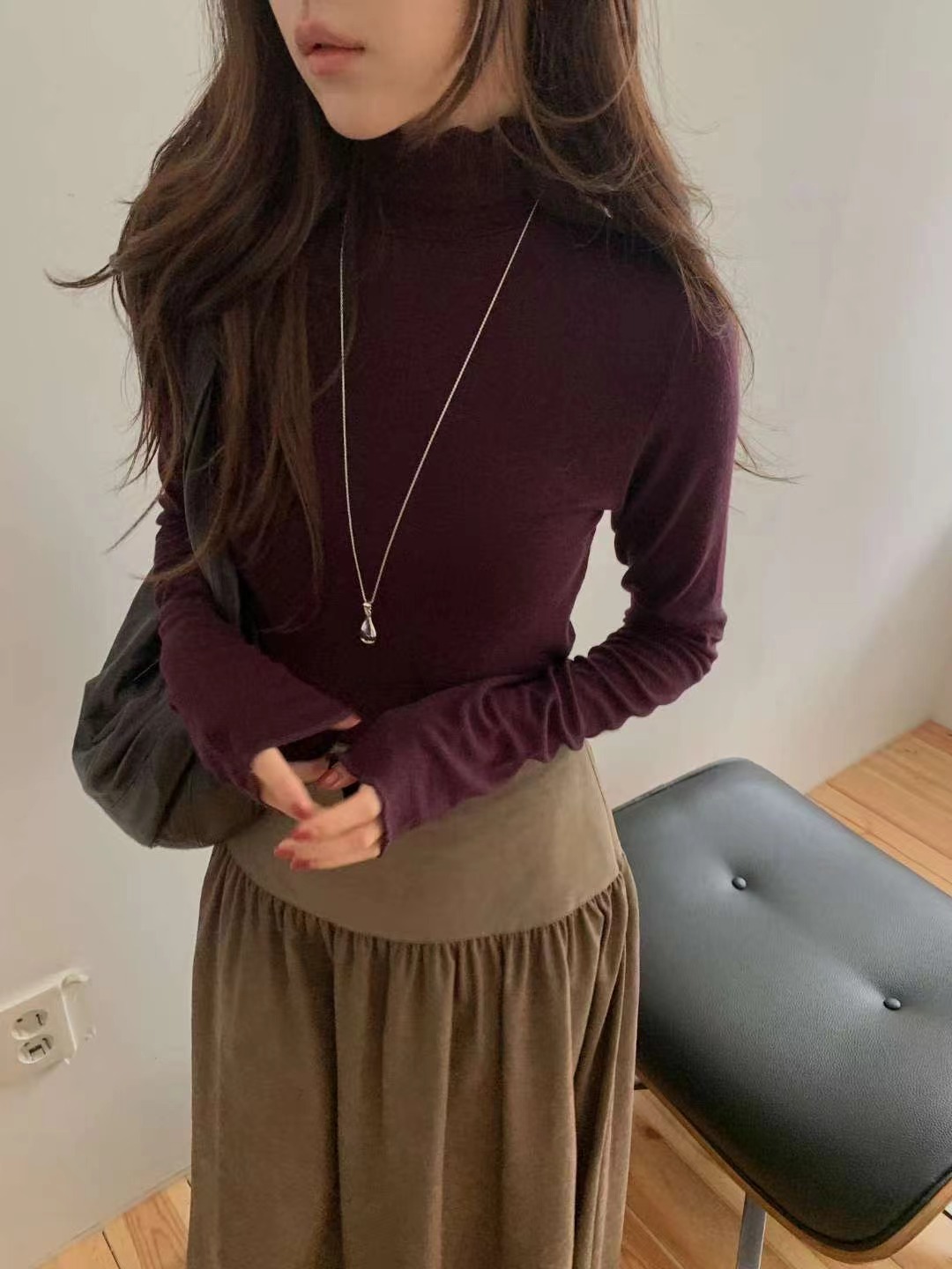 MIELLE-미엘르-OT東大門㊣代購女裝新款休閑時尚人氣長袖T恤MIELLE-미엘르-OT長袖T恤圖色3