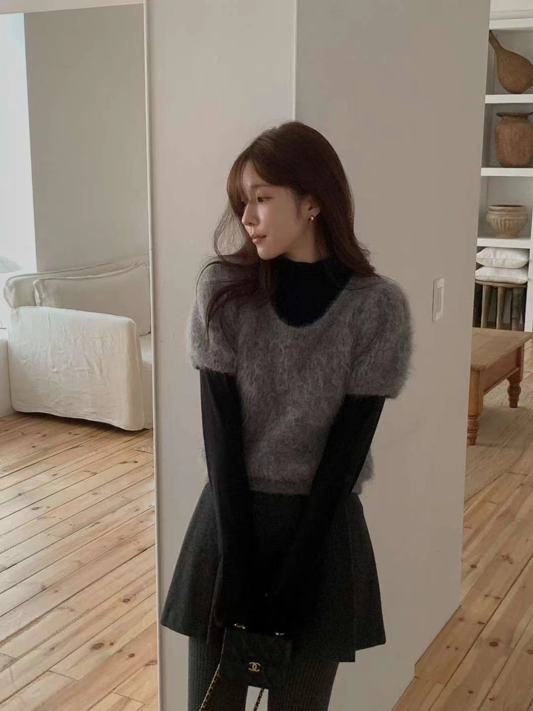 MIELLE-미엘르-OT東大門㊣代購女裝新款休閑時尚人氣長袖T恤MIELLE-미엘르-OT長袖T恤圖色5