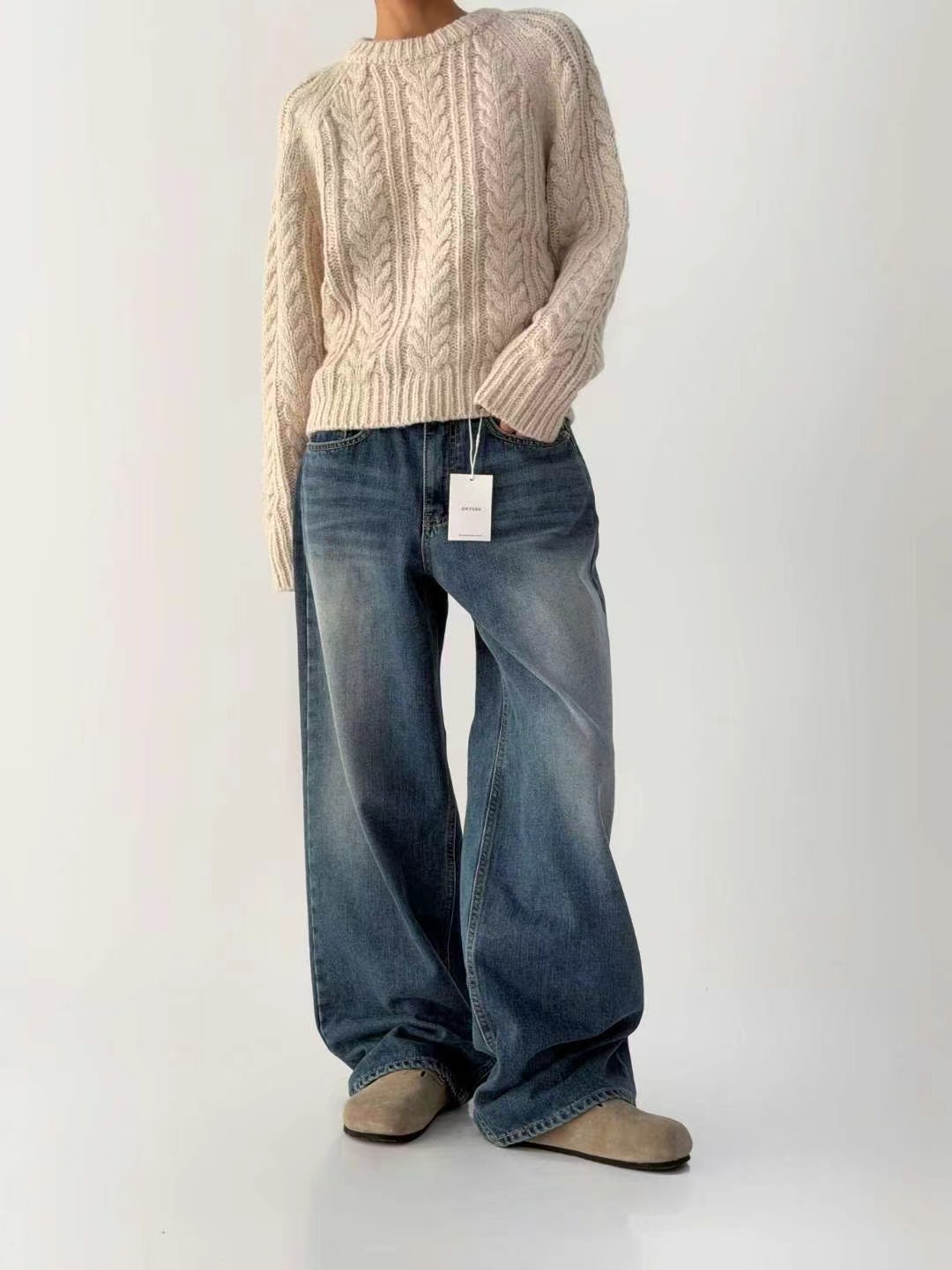 OH YEAH韓國代購㊣女士新品人氣時尚25秋冬休閑推薦牛仔褲OH YEAH牛仔褲