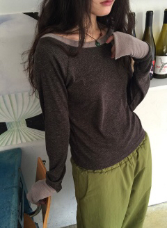 FLASH東大門㊣實拍女裝新款職業人氣25秋冬休閑時尚長袖T恤FLASH長袖T恤