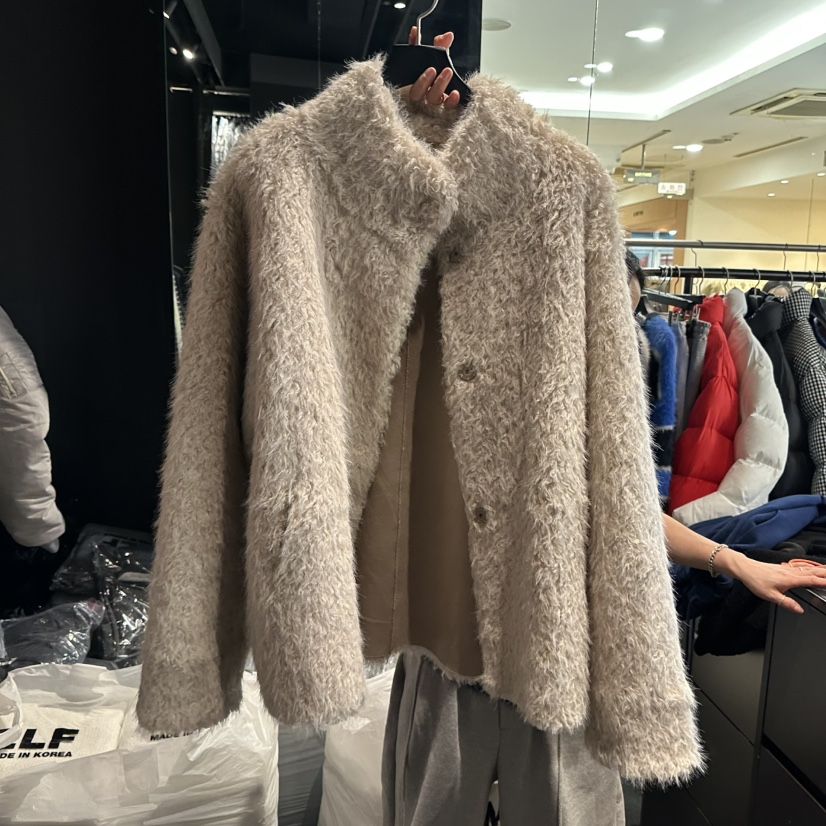 ELF-L東大門㊣實拍女裝新品時尚人氣25秋冬職業推薦夾克皮草PROJECT ELF/ELF-L夾克圖色1米色