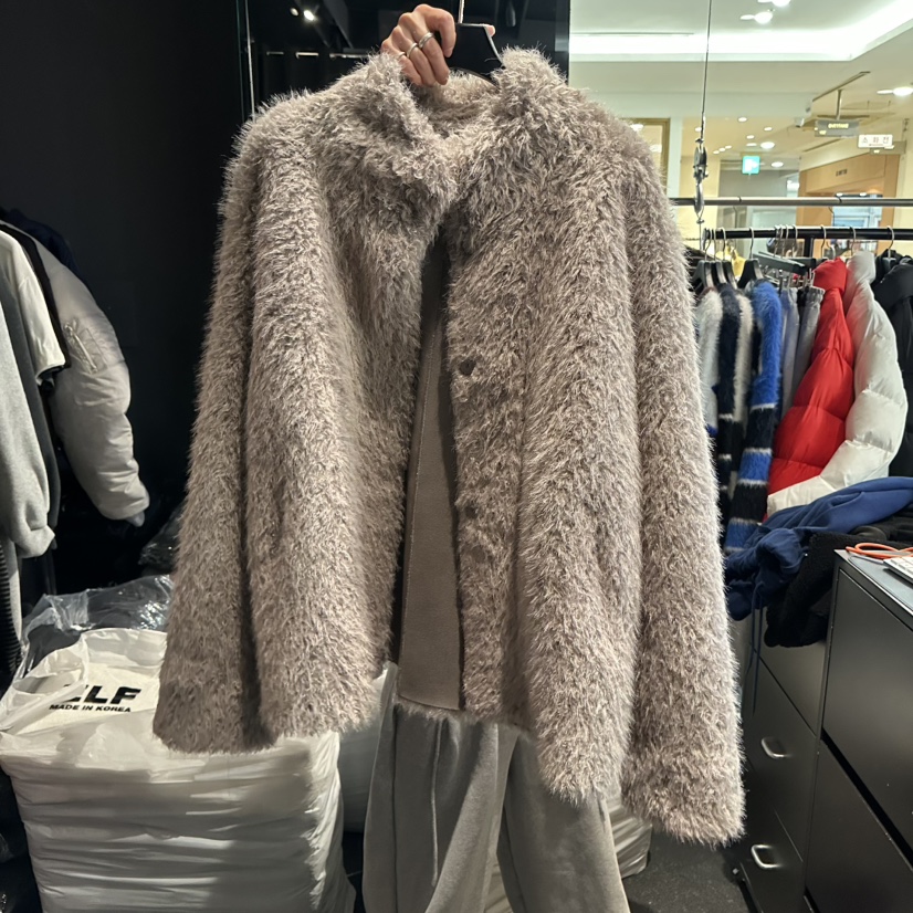 ELF-L東大門㊣實拍女裝新品時尚人氣25秋冬職業推薦夾克皮草PROJECT ELF/ELF-L夾克圖色2灰色