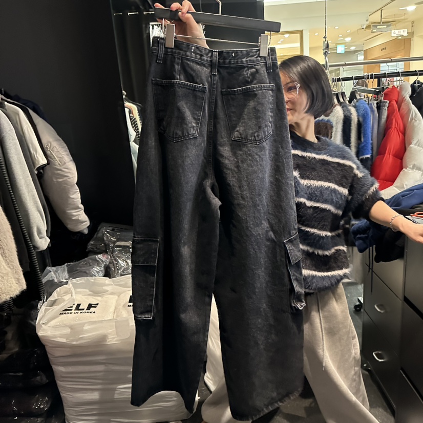 ELF-L東大門㊣直郵女士新款25秋冬職業時尚休閑牛仔褲工裝褲PROJECT ELF/ELF-L牛仔褲