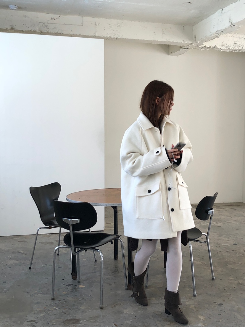 UNBOUND東大門㊣實拍女裝新品25秋冬真品職業熱賣中長款大衣UNBOUND中長款大衣