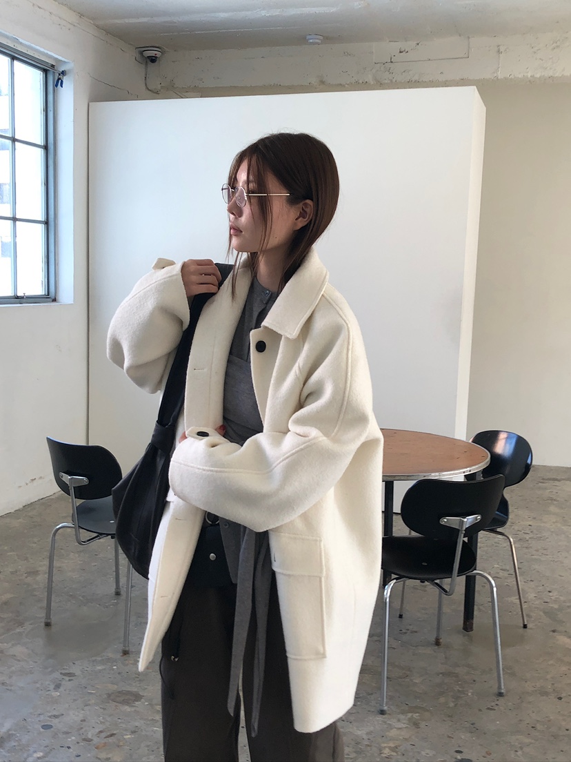 UNBOUND東大門㊣實拍女裝新品25秋冬真品職業熱賣中長款大衣UNBOUND中長款大衣