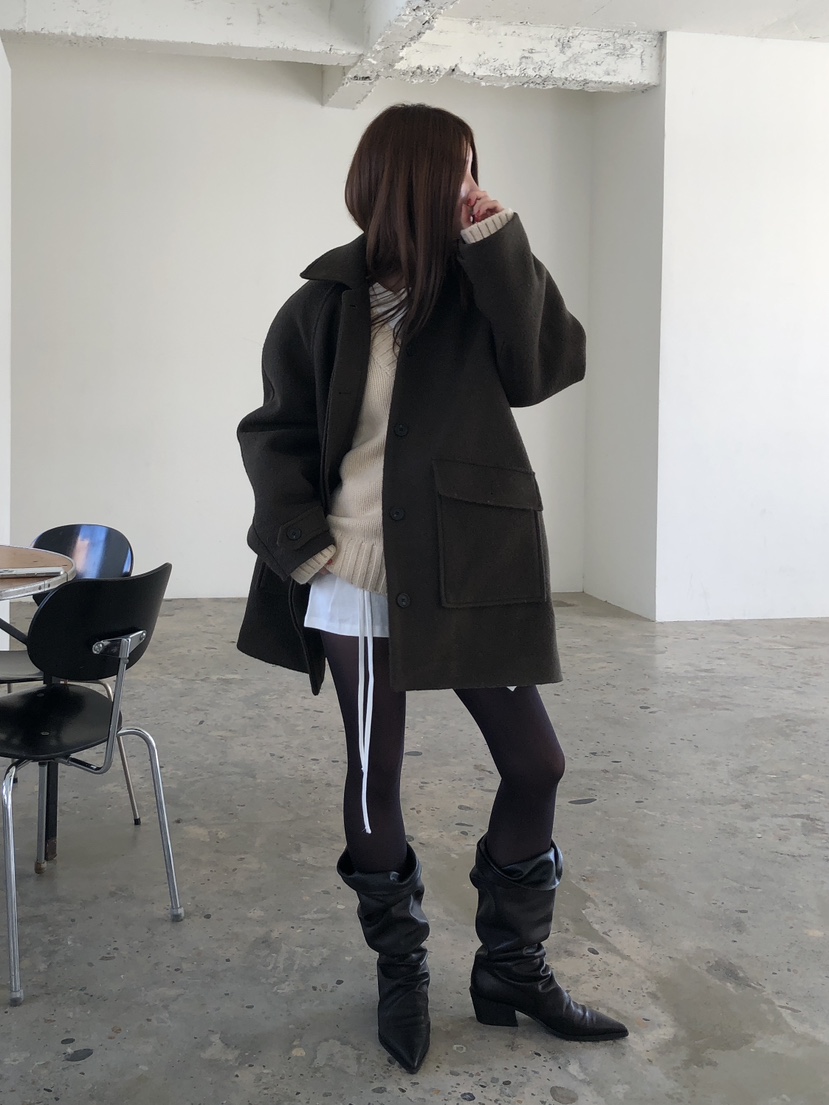 UNBOUND東大門㊣實拍女裝新品25秋冬真品職業熱賣中長款大衣UNBOUND中長款大衣