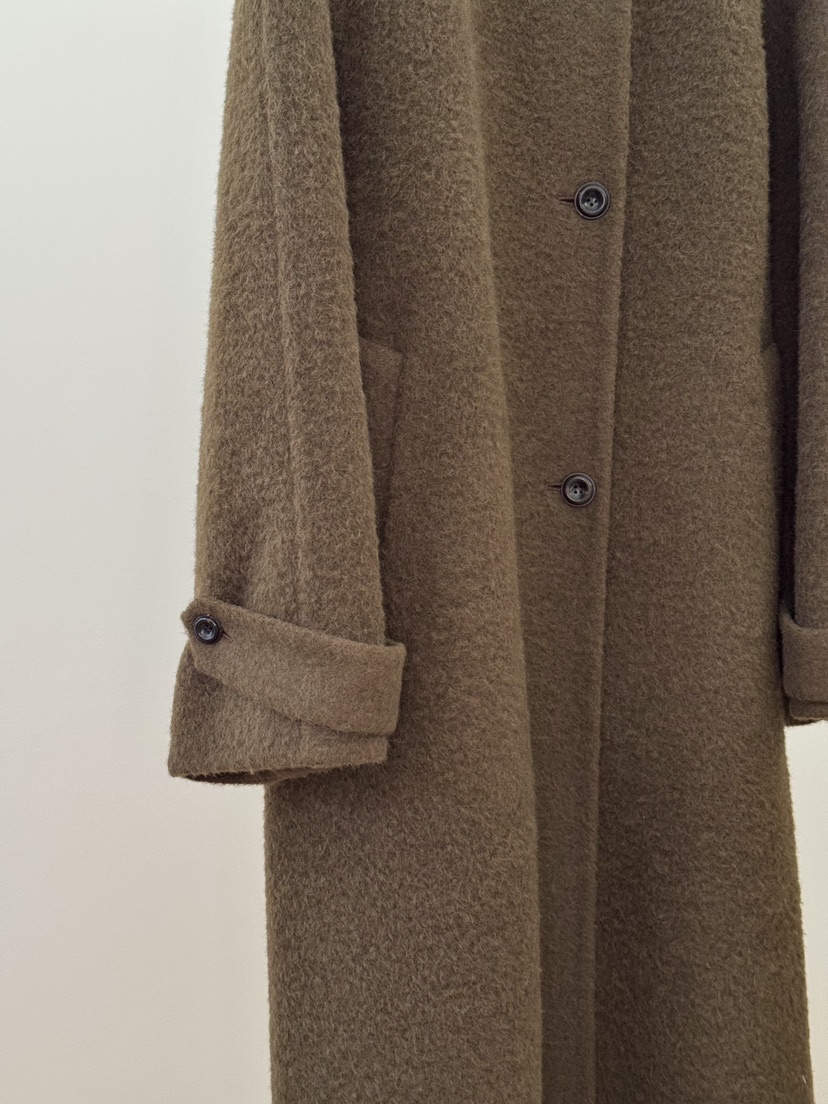 ERUME韓國代購㊣女裝新款真品職業推薦休閑25秋冬中長款大衣手工ERUME中長款大衣