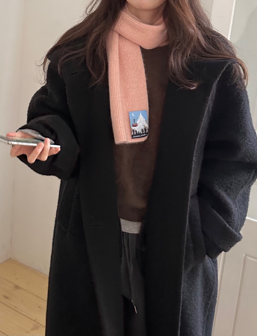 ERUME韓國代購㊣女裝新款真品職業推薦休閑25秋冬中長款大衣手工ERUME中長款大衣