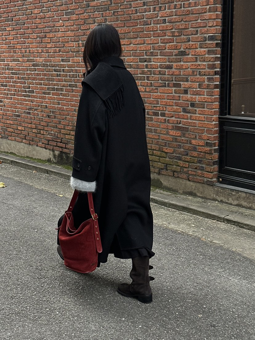 BLANC-A韓國代購㊣女士新款休閑推薦時尚真品職業中長款大衣BLANC-A中長款大衣