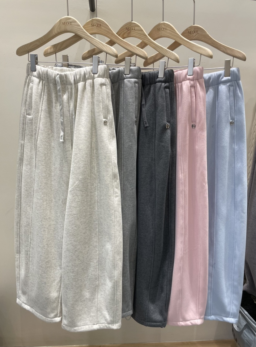 NEOUL東大門㊣代購女士新款熱賣推薦25秋冬時尚休閑褲抓絨柔軟NEOUL/ahin雙領標簽休閑褲