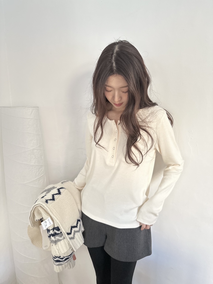 ERUME韓國直郵㊣女裝新品推薦真品人氣25秋冬職業熱賣長袖T恤ERUME長袖T恤