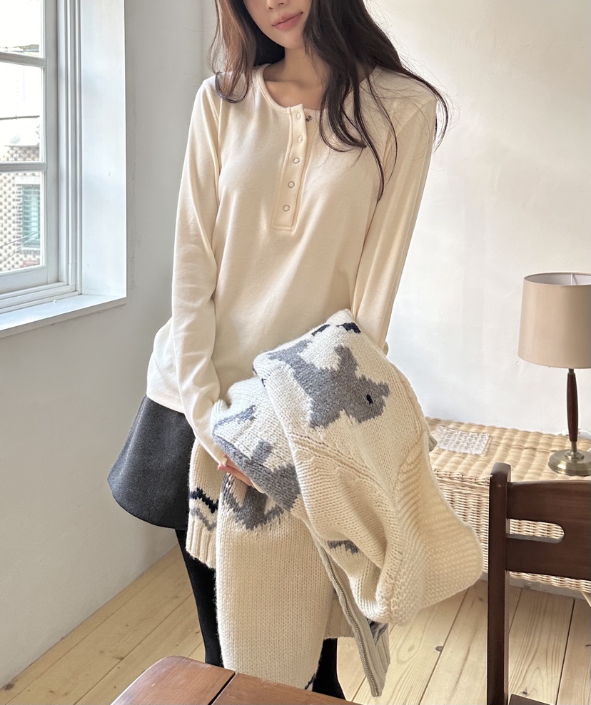 ERUME韓國直郵㊣女裝新品推薦真品人氣25秋冬職業熱賣長袖T恤ERUME長袖T恤