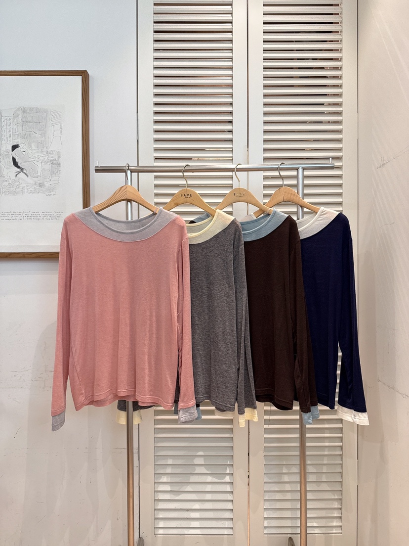 FAVE-L韓國代購㊣女士新款時尚推薦職業熱賣真品休閑長袖T恤FAVE-L長袖T恤