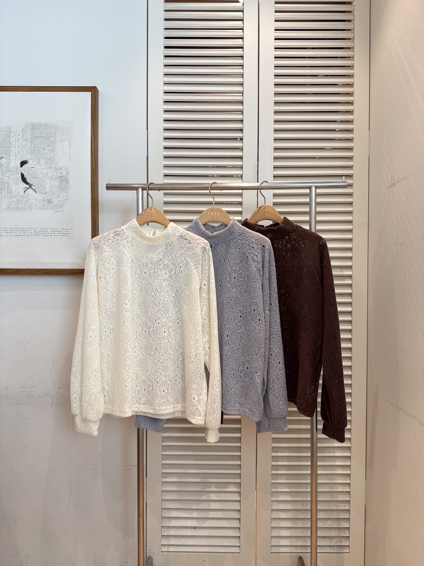 FAVE-L韓國代購㊣女士新款25秋冬人氣真品時尚熱賣襯衫蕾絲衫FAVE-L襯衫/蕾絲衫