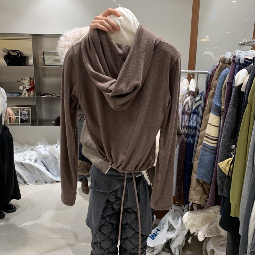 TEMPTING東大門㊣直郵女士新品人氣推薦熱賣長袖T恤連帽衫短款TEMPTING長袖T恤