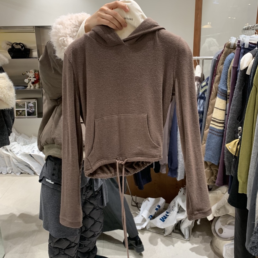 TEMPTING東大門㊣直郵女士新品人氣推薦熱賣長袖T恤連帽衫短款TEMPTING長袖T恤圖色2