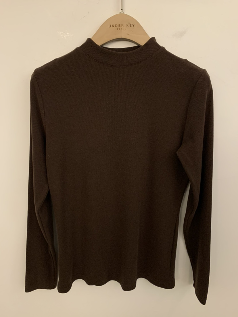 UNDER KEY東大門㊣代購女裝新品熱賣25秋冬職業時尚長袖T恤UNDER KEY長袖T恤圖色2棕色