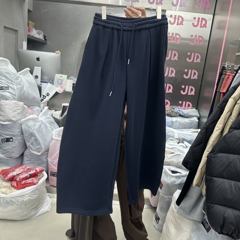JUDYQUE東大門㊣實拍女士新款人氣職業時尚推薦休閑褲加絨抓絨JUDYQUE休閑褲圖色4深藍色