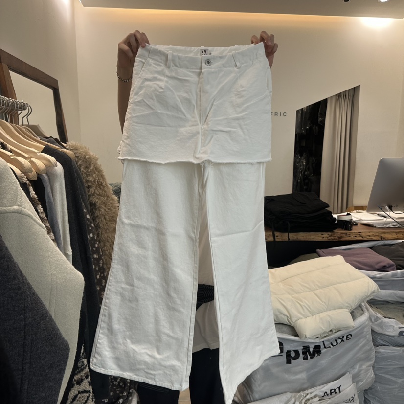 FRIC韓國代購㊣女士新品時尚熱賣真品休閑人氣推薦25秋冬裙褲棉FRIC裙褲圖色1