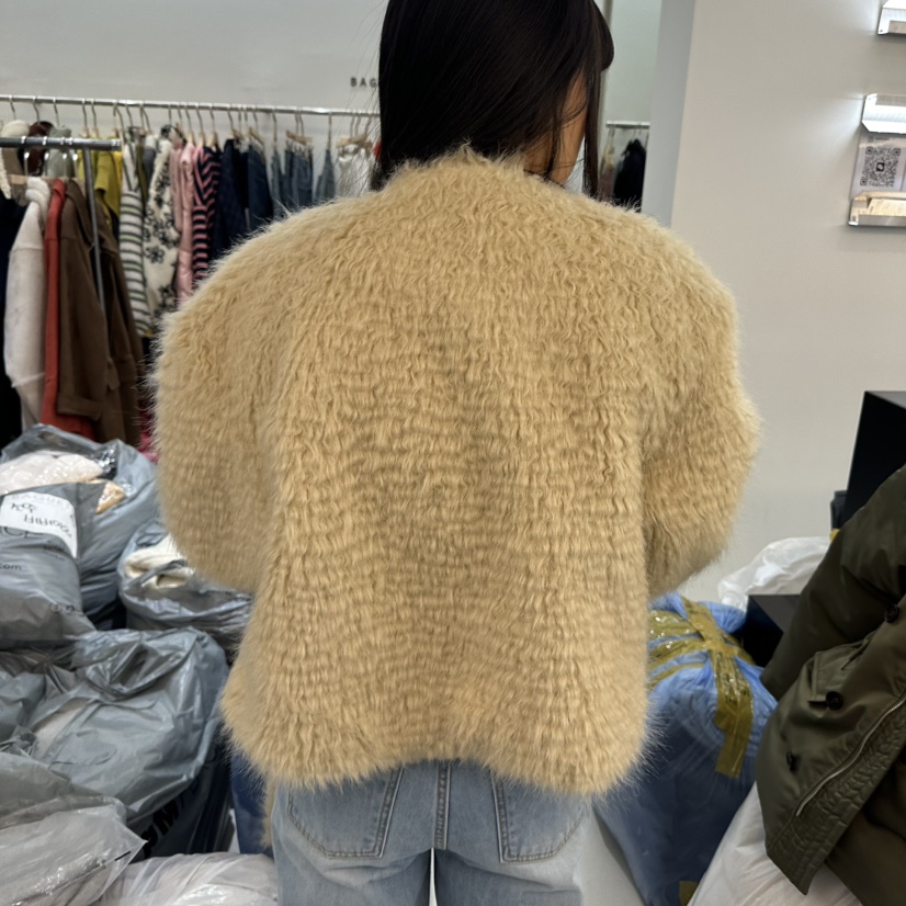 BAGUETTE-P韓國代購㊣女裝新款時尚真品短款大衣羊毛圍巾夾棉BAGUETTE-P短款大衣