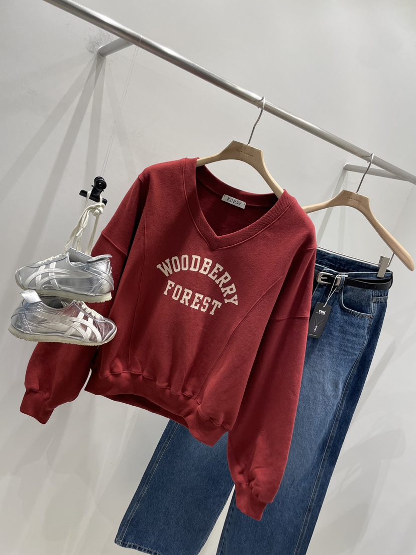 KINOA東大門㊣代購女士新品推薦休閑25秋冬真品職業衛衣V領KINOA衛衣