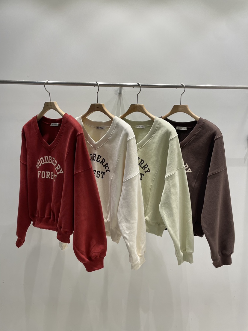 KINOA東大門㊣代購女士新品推薦休閑25秋冬真品職業衛衣V領KINOA衛衣