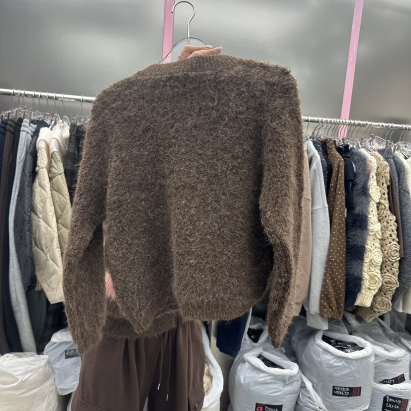 JUDYQUE東大門㊣實拍女裝新品職業推薦熱賣真品25秋冬毛衣開衫絨JUDYQUE毛衣