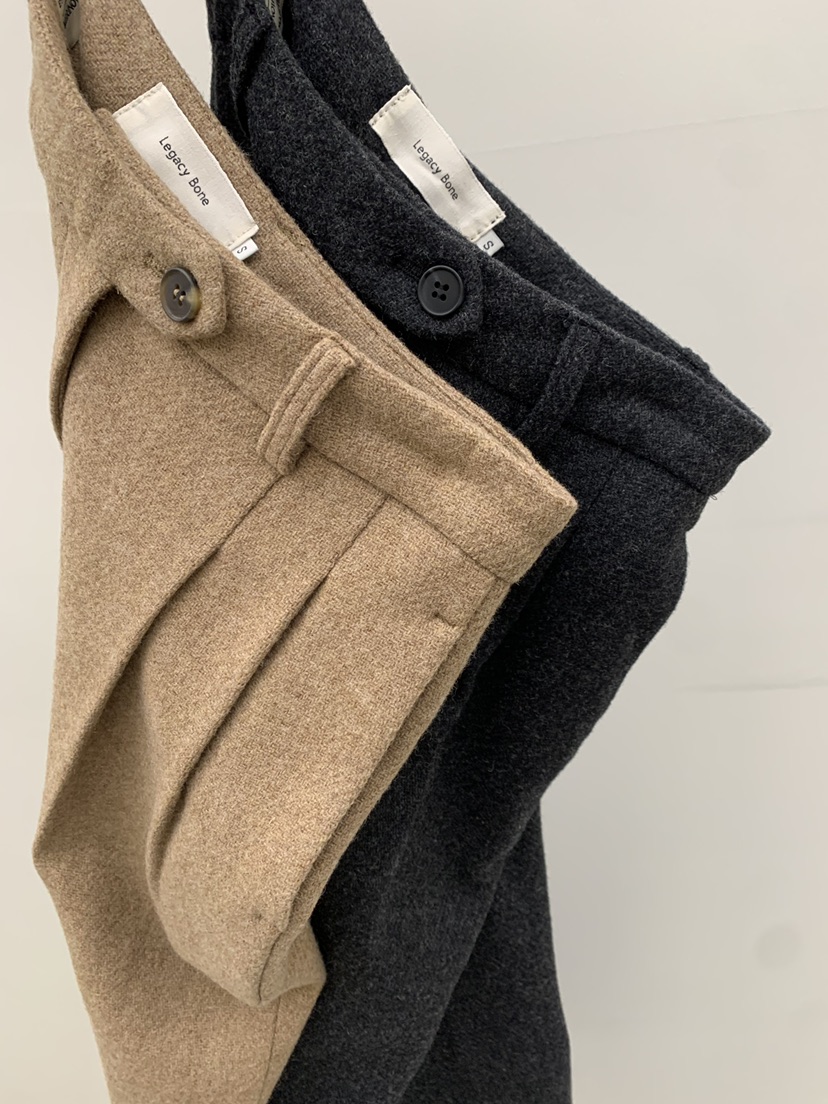 LEGACY BONE東大門㊣實拍女士新品推薦熱賣休閑褲羊毛人字紋LEGACY BONE休閑褲