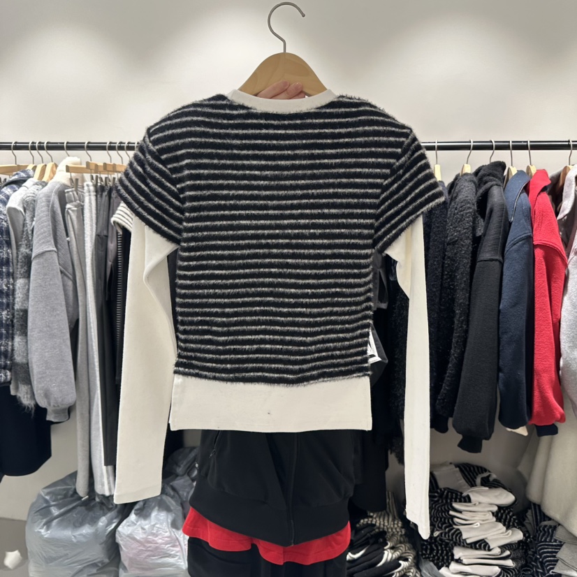 BEENS東大門㊣代購女士新款職業真品時尚熱賣長袖T恤假兩件BEENS長袖T恤