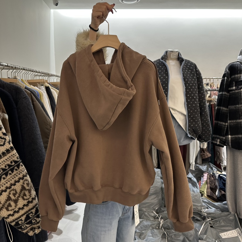 BAGUETTE-P東大門㊣直郵女裝新品人氣休閑夾克連帽衫加絨高領BAGUETTE-P夾克