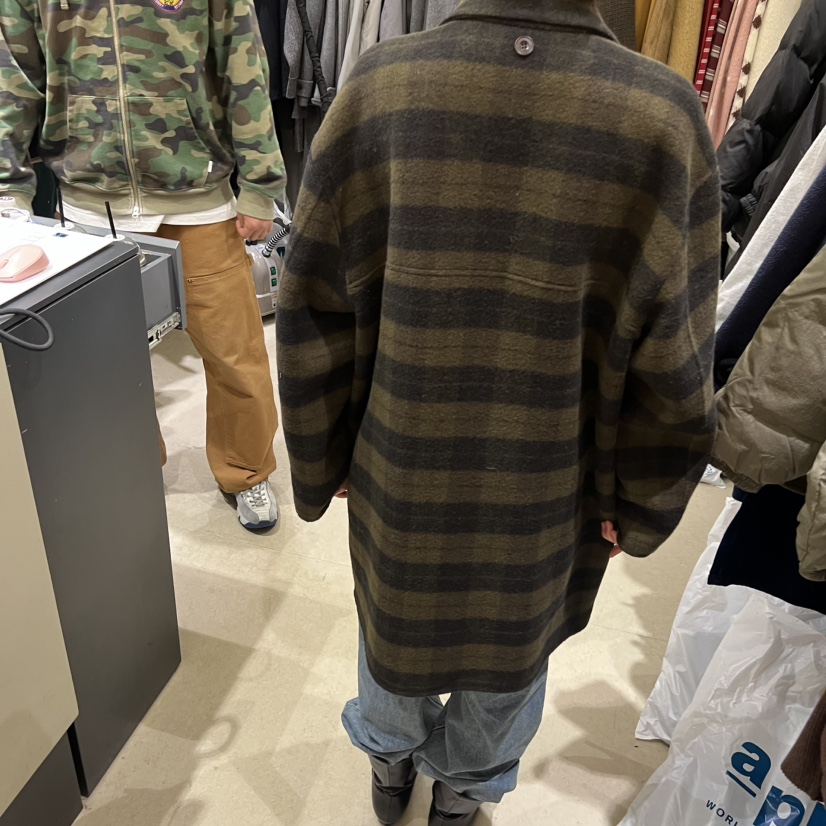 SELF SERVICE韓國代購㊣女士新品休閑25秋冬真品中長款大衣SELF SERVICE中長款大衣