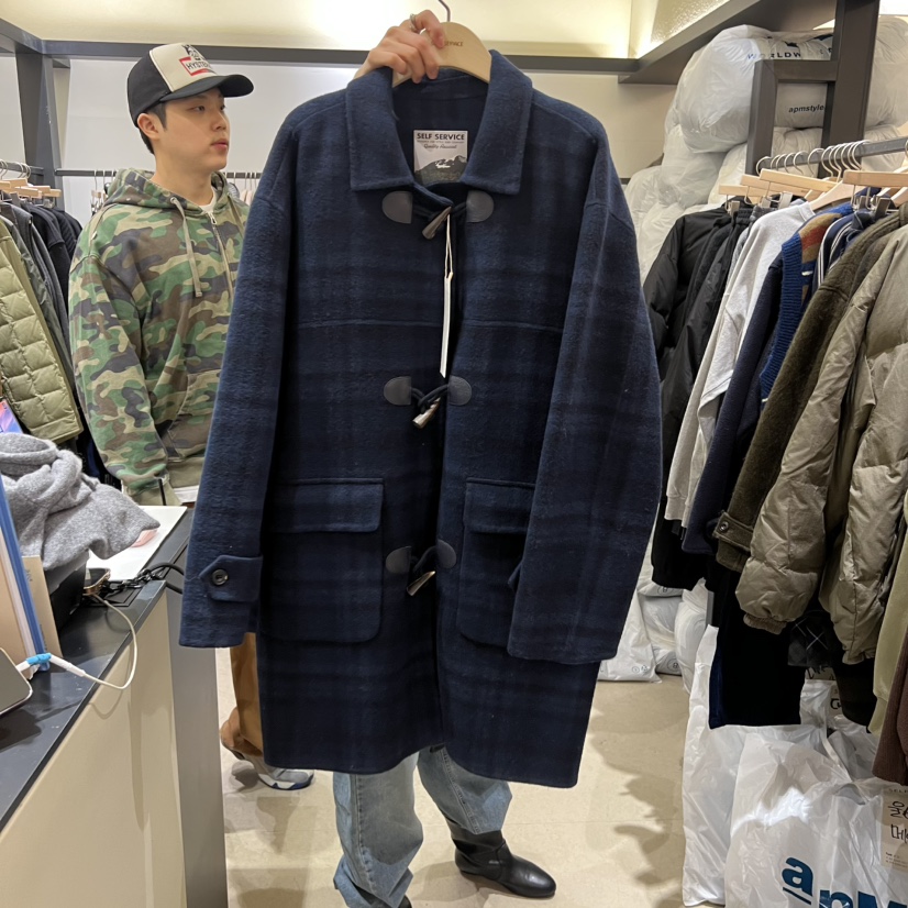 SELF SERVICE韓國代購㊣女士新品休閑25秋冬真品中長款大衣SELF SERVICE中長款大衣圖色2