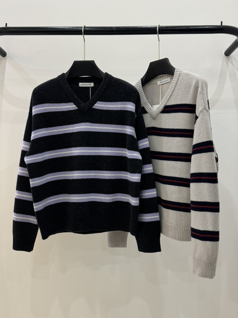 MUSHROOM EFFECT東大門㊣實拍女裝新款推薦人氣針織衫條紋MUSHROOM EFFECT針織衫