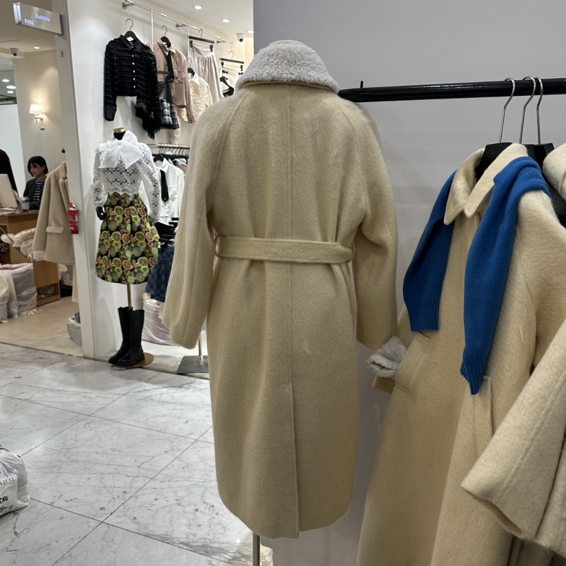 MUSHROOM EFFECT韓國直郵㊣女裝新品25秋冬中長款大衣含腰帶MUSHROOM EFFECT中長款大衣