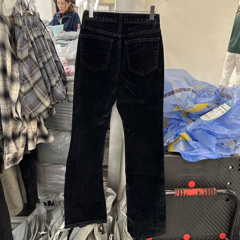 HELVETICA韓國代購㊣女士新款時尚休閑人氣職業牛仔褲天鵝絨HELVETICA牛仔褲