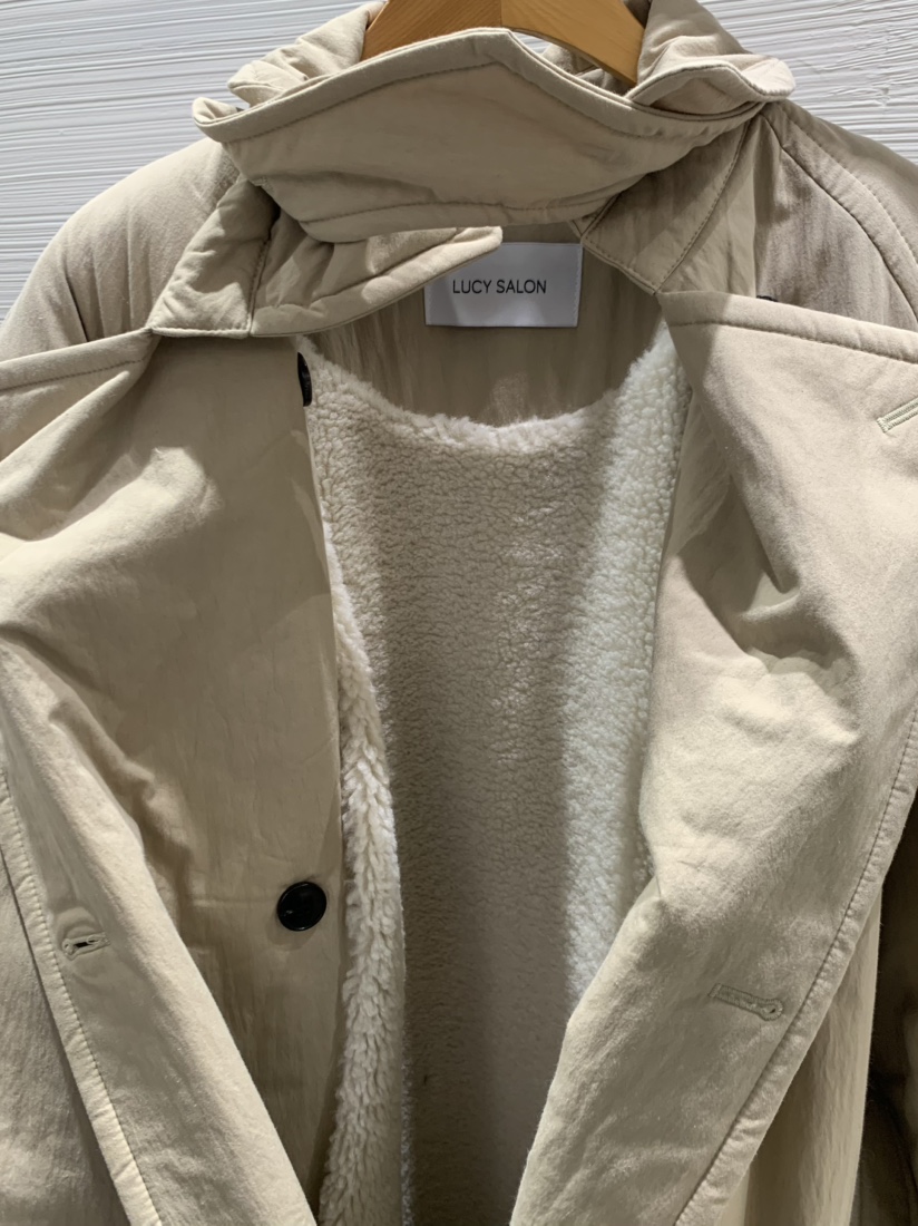 LUCY SALON韓國代購㊣女裝新款人氣25秋冬中長款大衣皮草雙層LUCY SALON中長款大衣