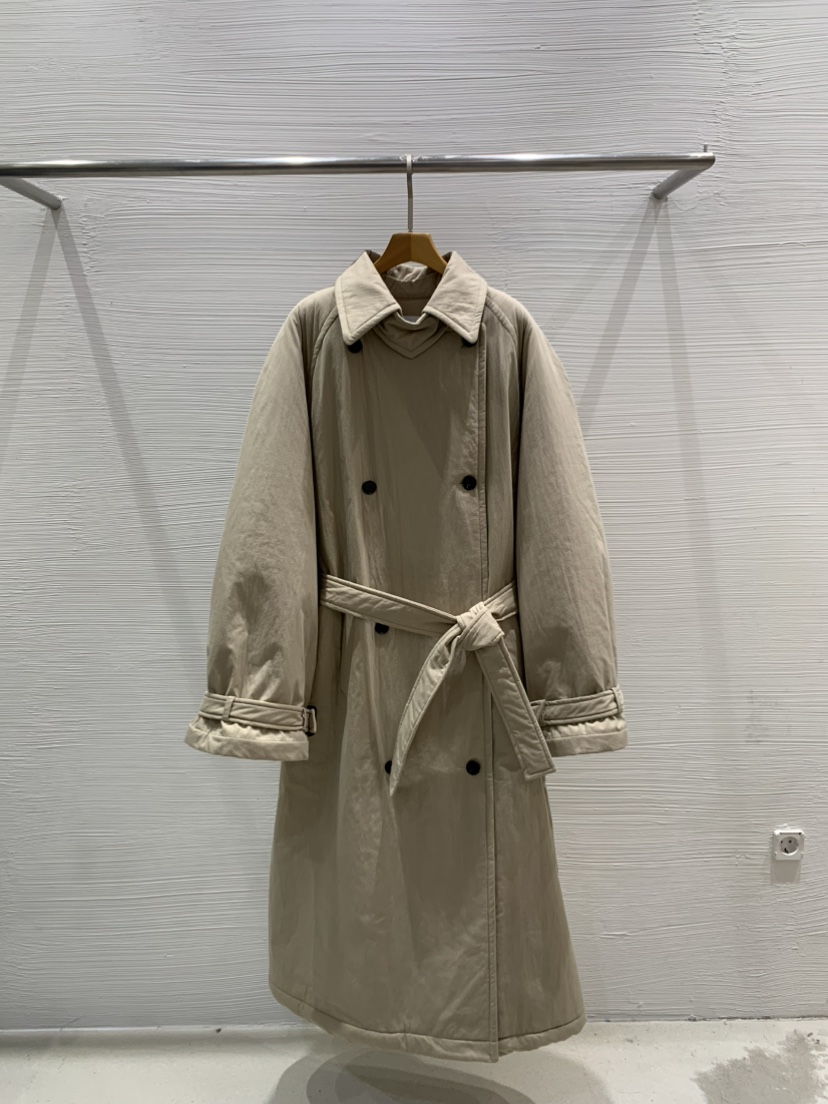 LUCY SALON韓國代購㊣女裝新款人氣25秋冬中長款大衣皮草雙層LUCY SALON中長款大衣圖色1