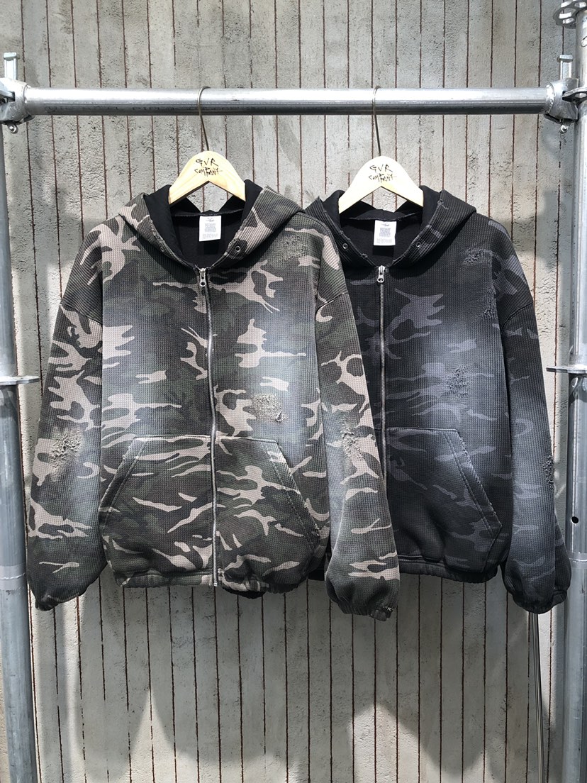 RAWOO東大門㊣直郵女裝新款推薦25秋冬夾克連帽拉鏈衫華夫格GVR-RAWOO夾克