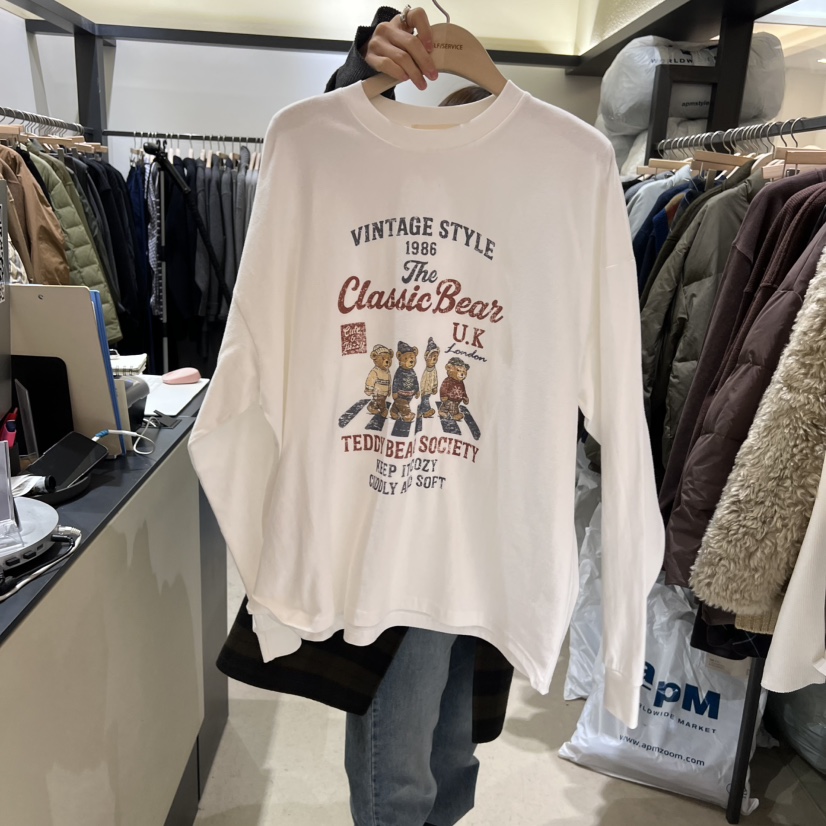 SELF SERVICE東大門㊣直郵女裝新品真品25秋冬推薦長袖T恤SELF SERVICE長袖T恤圖色1