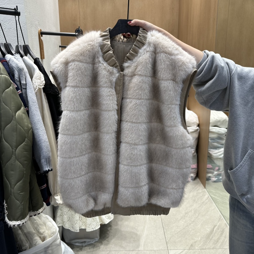 TRIPLE SEVEN東大門㊣直郵女士新款25秋冬職業馬甲兩面穿雙面TRIPLE SEVEN馬甲圖色1