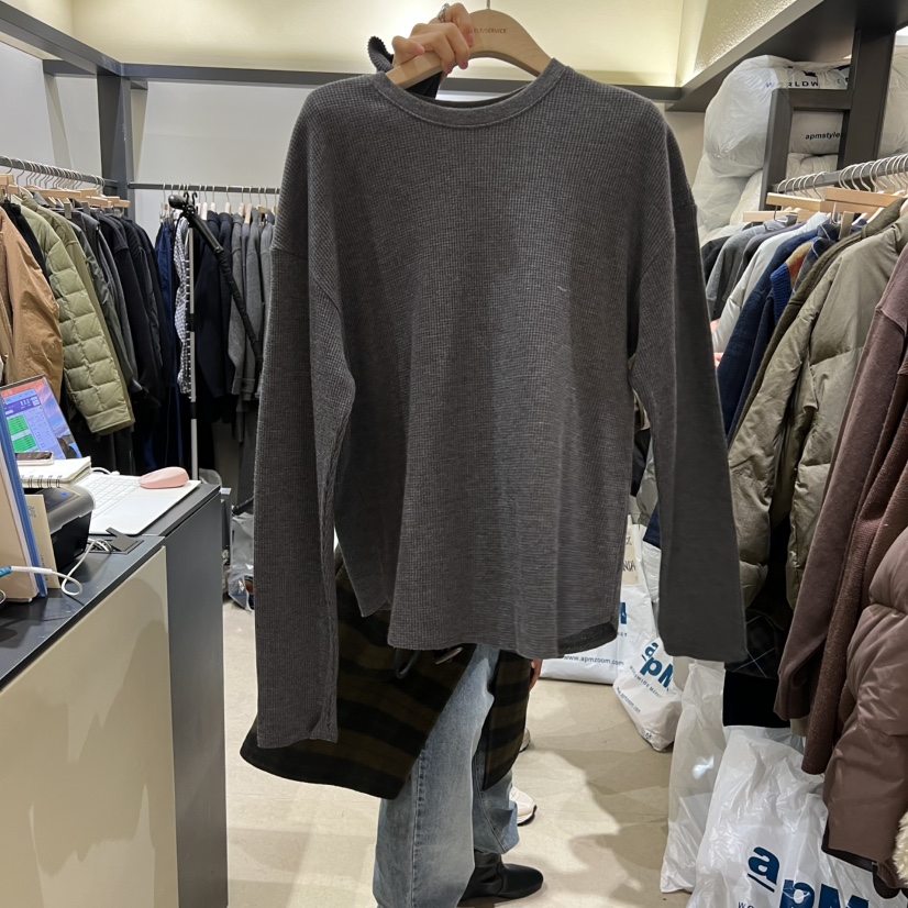 SELF SERVICE東大門㊣代購女裝新品真品25秋冬職業長袖T恤SELF SERVICE長袖T恤圖色3