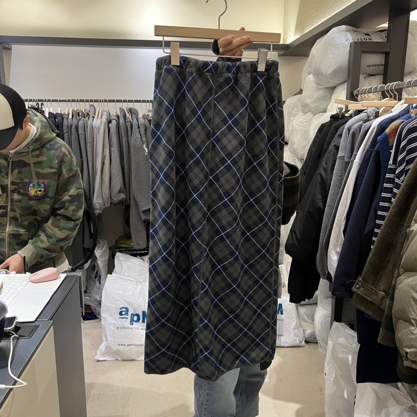 SELF SERVICE東大門㊣實拍女士新品熱賣推薦職業休閑長裙格子SELF SERVICE長裙