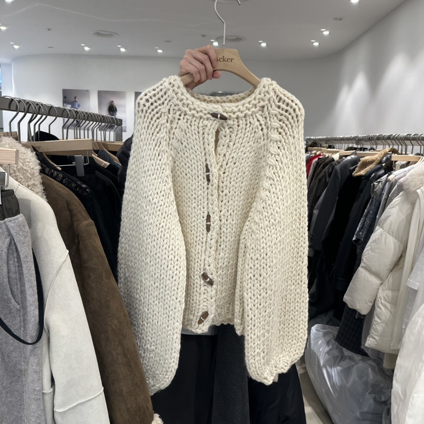 ACKER韓國直郵㊣女士新款真品休閑時尚25秋冬針織衫手工開衫ACKER針織衫圖色1