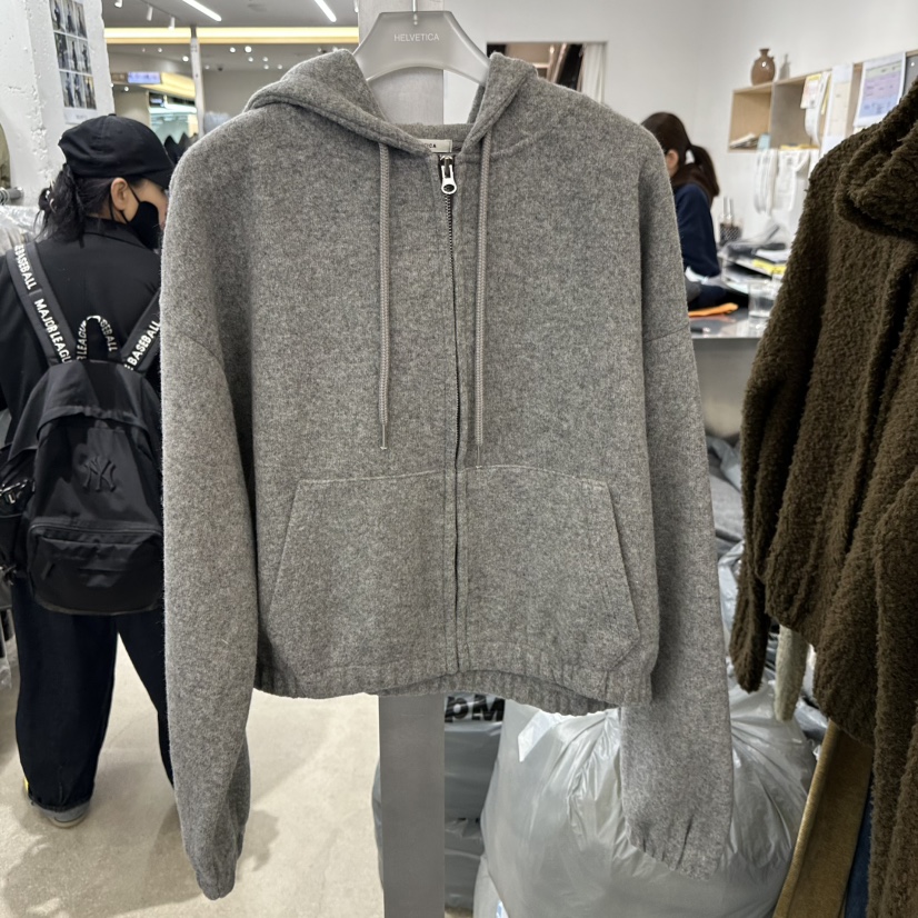 HELVETICA東大門㊣代購女裝新品25秋冬推薦真品時尚夾克羊毛帽HELVETICA夾克圖色2