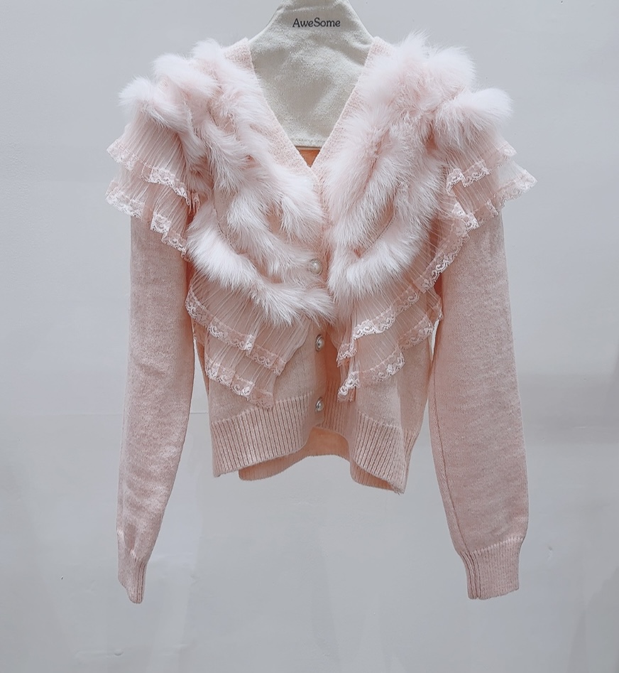 AWESOME-P東大門㊣實拍女士新款職業人氣針織衫開襟衫狐貍AWESOME-P針織衫圖色2