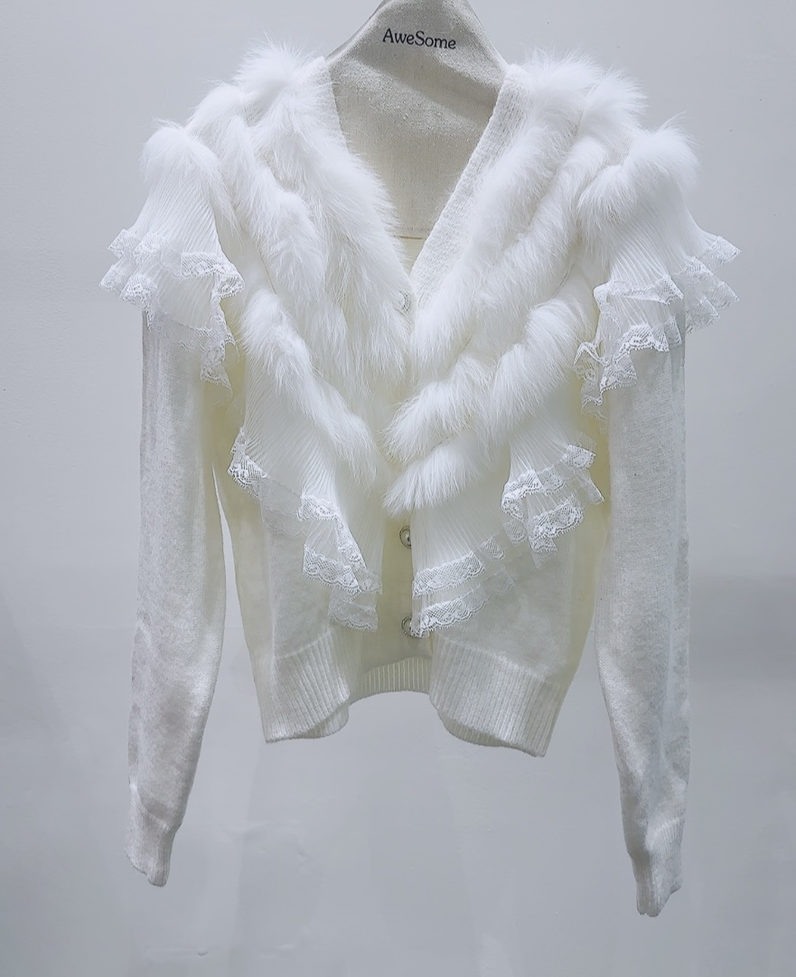 AWESOME-P東大門㊣實拍女士新款職業人氣針織衫開襟衫狐貍AWESOME-P針織衫圖色3