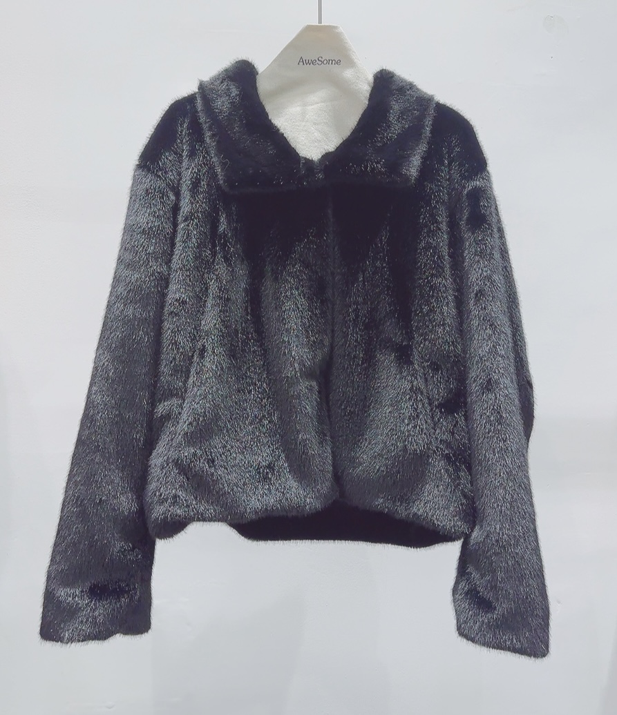 AWESOME-P東大門㊣代購女士新品真品人氣時尚短款大衣毛皮AWESOME-P短款大衣圖色1