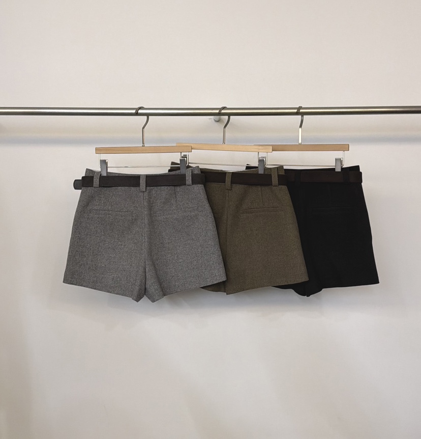 TWENTY FOUR SEVEN24-7東大門㊣實拍女士新款時尚裙褲含腰帶毛絨羊毛TEWNTY FOUR SEVEN24-7裙褲